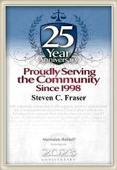 Martindale-Hubbell 25 Year Anniversary — Proudly Serving the Community Since 1998